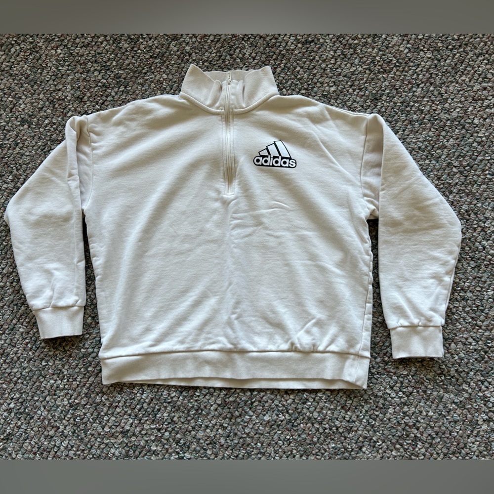 ADIDAS 1/4 zip sweatshirt with logo on left chest
